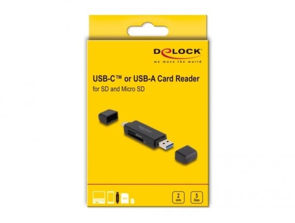Delock - Kortleser (SD, miniSD, RS-MMC, TransFlash, MMCmobile, microSD, MMCplus, MMCmicro, microSDHC, SDXC, microSDXC, MMC II, TurboSD, Turbo miniS...