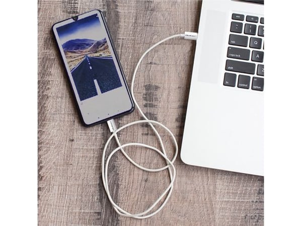 Qoltec - USB-kabel - USB-C (hann) til USB-C (hann) - USB 2.0 - 20 V - 3 A - 1 m - hvit