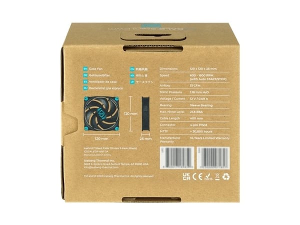 ICEBERG THERMAL IceGALE Silent PWM-120mm Musta (3er Pack)*