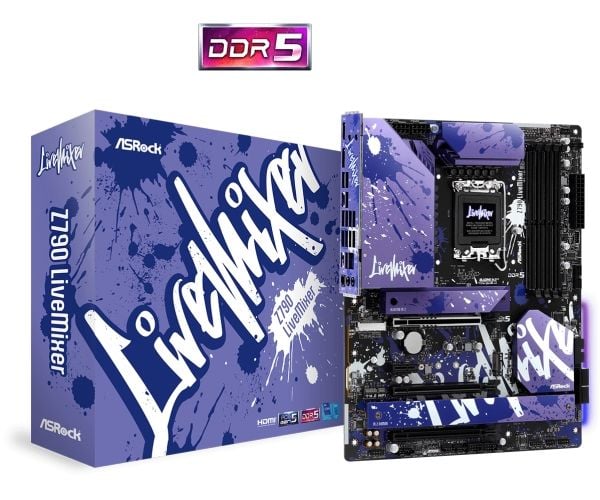 ASRock Z790 LiveMixer - Hovedkort - ATX - LGA1700-sokkel - Z790 Chipset - USB-C 3.2 Gen 2x2, USB 3.2 Gen 1, USB 3.2 Gen 2, USB-C 3.2 Gen2 - 2.5 Gig...