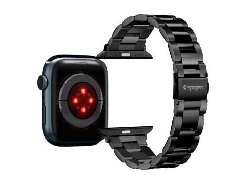 Spigen Modern Fit, Belte og klemme, Smartklokke, Svart, Apple, Rustfritt stål, Svart