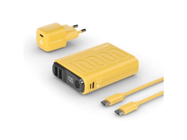 RealPower PB-10000, 10000 mAh, Lithium Polymer (LiPo), 22,5 W, Gult