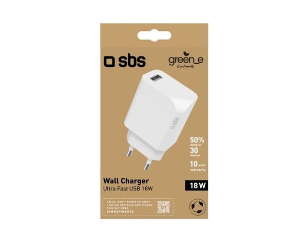 SBS GreenLine Reiselader 18W USB PD weiá