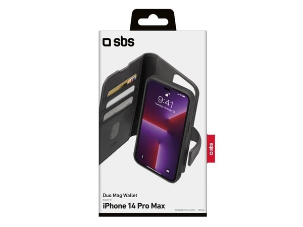 SBS Duo Mag, Folio, Apple, iPhone 14 Pro Max, 17 cm (6.7"), Svart