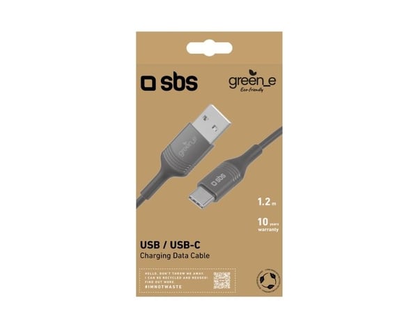 SBS GreenLine USB-USB-C-kaapeli 1.2m musta