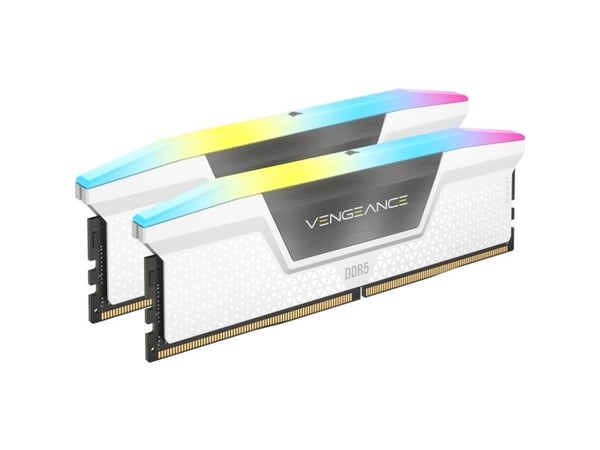 CORSAIR Vengeance RGB - DDR5 - sett - 64 GB: 2 x 32 GB - DIMM 288-pin - 5200 MHz / PC5-41600 - CL40 - 1.25 V - hvit