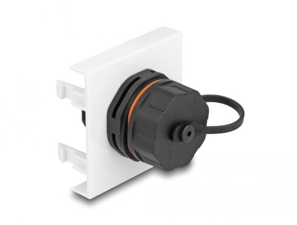 Delock - Easy 45 - trykklåsmodul - 45 x 45 mm, Cat 6A - RJ 45 - svart