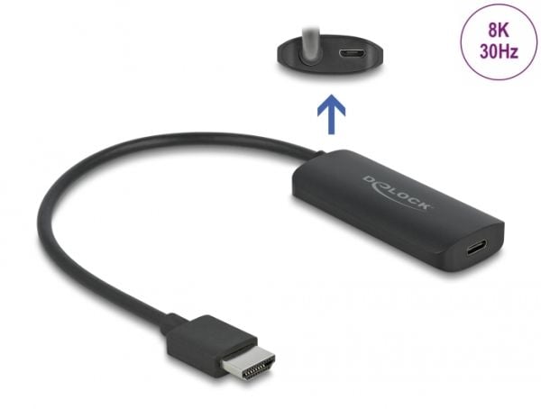 DeLOCK 64212, 0,18 m, HDMI-tyyppi A (vakio), USB Type-C + Micro-USB, Uros, Naaras, Suora