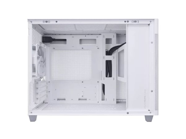 ASUS Prime AP201 - Lite tårn - micro ATX - sidepanel med vindu (herdet glass) - ingen strømforsyning - hvit - USB/lyd