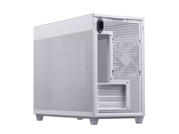 ASUS Prime AP201 - Lite tårn - micro ATX - sidepanel med vindu (herdet glass) - ingen strømforsyning - hvit - USB/lyd
