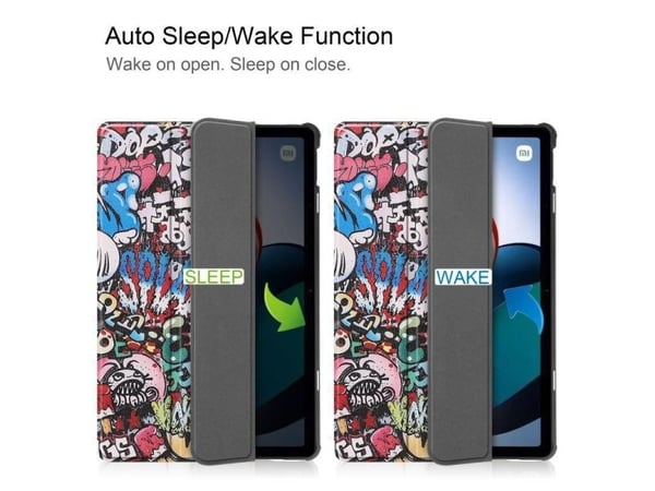 CoreParts - Lommebok for nettbrett - tri-fold caster, with auto-wake function - polyuretanlær - graffiti style - for Xiaomi Redmi Pad