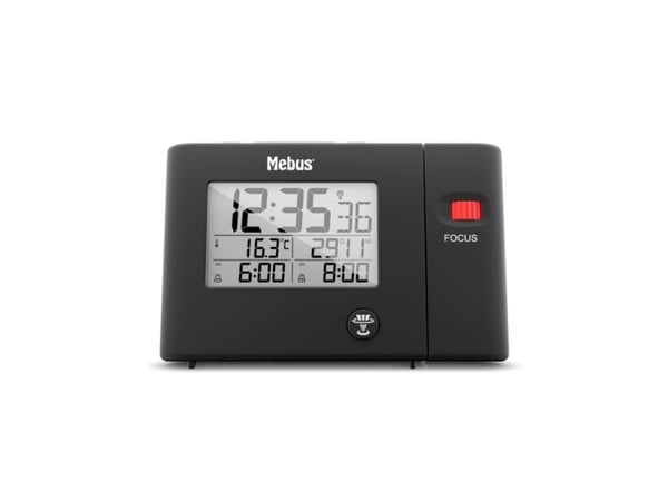 Mebus 25795, Digital vekkerklokke, Rektangel, Sort, 12/24h, F, °C, Tid