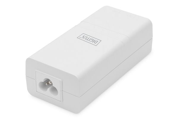 DIGITUS - Strøminjektor - Gigabit, active, IEEE 802.3af, midspan - AC 100-240 V - 30 watt - utgangskontakter: 2 - hvit