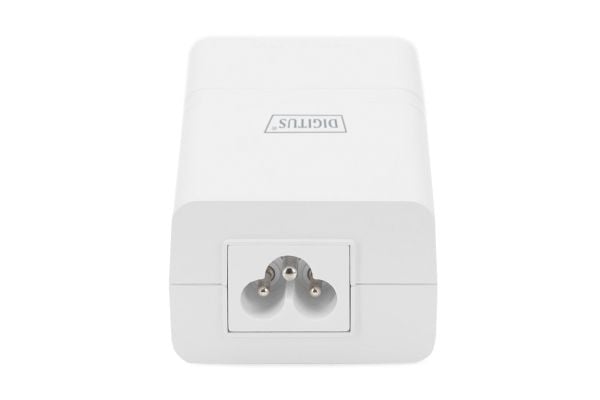 DIGITUS - Strøminjektor - Gigabit, active, IEEE 802.3af, midspan - AC 100-240 V - 30 watt - utgangskontakter: 2 - hvit