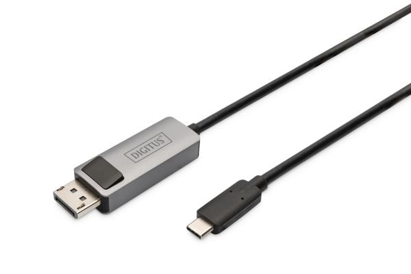 Digitus DB-300334-010-S, 1 m, USB Type-C, DisplayPort, Uros, Uros, Suora
