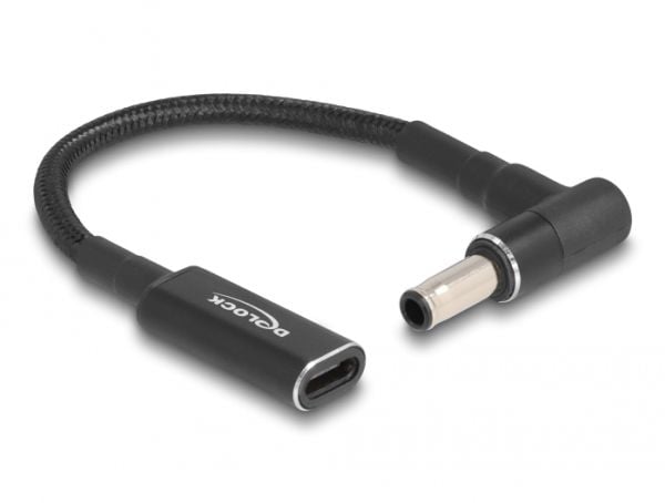 DeLOCK 60042, Kannettava tietokone, Sisätila, 19.5 V, 3 A, USB Type-C, Musta