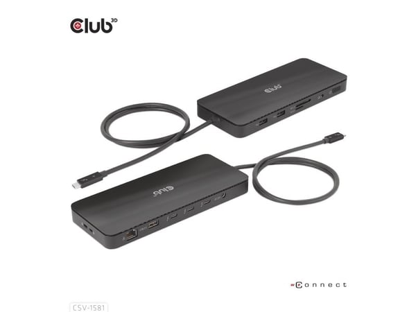 Club 3D - Dokkingstasjon - USB-C / Thunderbolt 3 / Thunderbolt 4 - 3 x Thunderbolt 4 - 1GbE - 140 watt