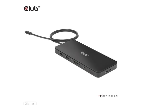 Club 3D - Dokkingstasjon - USB-C / Thunderbolt 3 / Thunderbolt 4 - 3 x Thunderbolt 4 - 1GbE - 140 watt