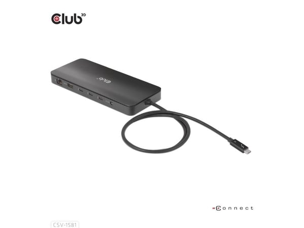 Club 3D - Dokkingstasjon - USB-C / Thunderbolt 3 / Thunderbolt 4 - 3 x Thunderbolt 4 - 1GbE - 140 watt