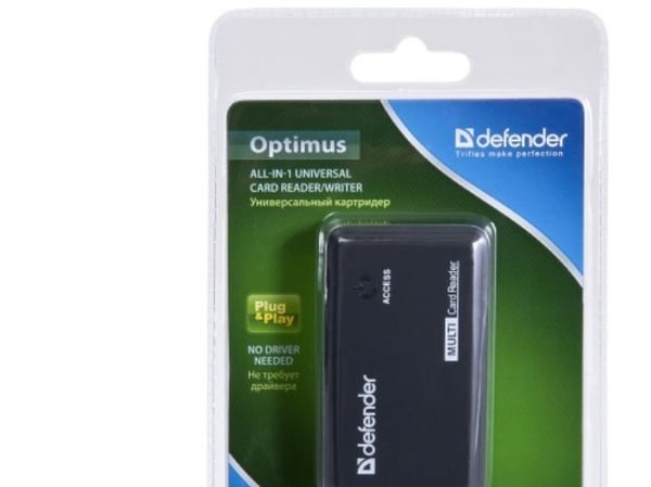 Defender Optimus - Kortleser - alt-i-1 (MS, MS Duo, MS Micro, MS PRO, MS PRO Duo, microSD, microSDHC, miniSD, MMC, RS-MMC, SD) - USB 2.0