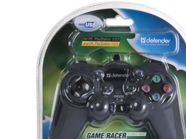 Defender Game Racer Turbo RS3, Gamepad, PC, Playstation, Playstation 2, Playstation 3, Turboknapp, Koblet med ledninger (ikke trådløs), Sort, 2 m