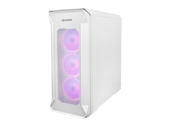 Genesis Irid 505 V2 aRGB - Mid tower - ATX - sidepanel med vindu (herdet glass) - ingen strømforsyning (ATX) - hvit - USB/lyd