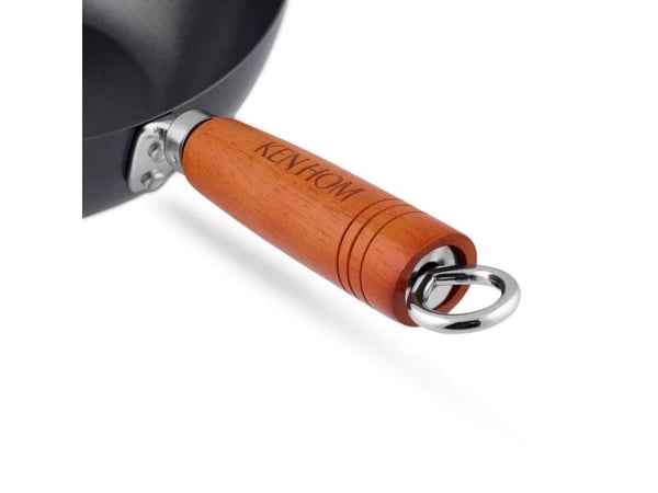 Ken Hom KH331001, Rund, Wok-/stekepanne, Sort, Kull stål, Keramisk, Gass, Halogen, Tre