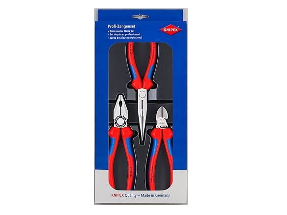 Knipex 00 20 11, Tangsett, Stål, Polypropylen (PP), Blå, Rød, 810 g