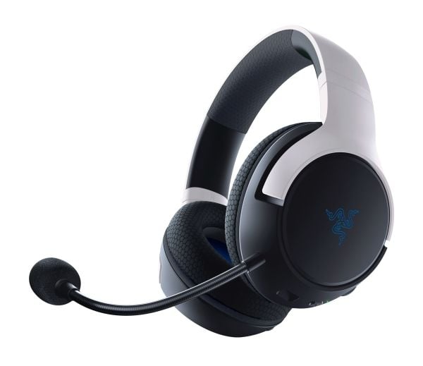 Razer Kaira HyperSpeed - PlayStation Licensed - hodesett - full størrelse - Bluetooth / 2,4 GHz radiofrekvens - trådløs - USB-C - hvit