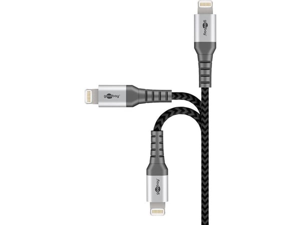 Goobay 49272, 2 m, Lightning, USB C, Hankjønn, Hankjønn, Sort, Grå