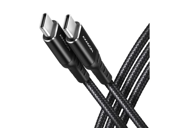 AXAGON BUCM-CM10AB - USB-kabel - 24 pin USB-C (hann) til 24 pin USB-C (hann) - USB 2.0 - 20 V - 3 A - 1 m - USB Power Delivery (60W) - svart