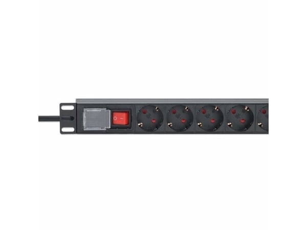 Intellinet 715126, 1U, Enkelfaset, Aluminium, 8 AC-utganger, Type F, Type F