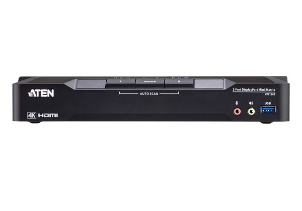 ATEN CM1942, 4096 x 2160 piksler, 4K Ultra HD, 11,58 W, Sort