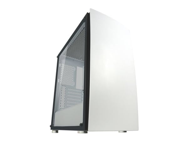 LC Power Gaming 713W Bright_Sail_X - Mid tower - ATX - sidepanel med vindu (herdet glass) - ingen strømforsyning (ATX) - hvit - USB/lyd