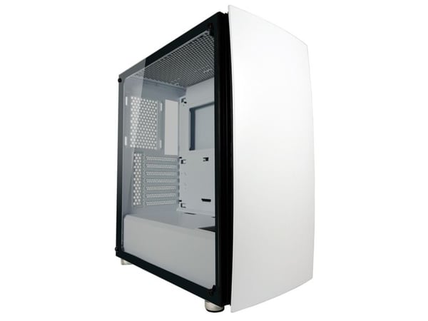 LC Power Gaming 713W Bright_Sail_X - Mid tower - ATX - sidepanel med vindu (herdet glass) - ingen strømforsyning (ATX) - hvit - USB/lyd