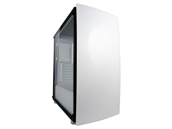 LC Power Gaming 713W Bright_Sail_X - Mid tower - ATX - sidepanel med vindu (herdet glass) - ingen strømforsyning (ATX) - hvit - USB/lyd