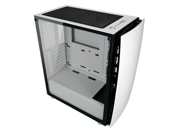 LC Power Gaming 713W Bright_Sail_X - Mid tower - ATX - sidepanel med vindu (herdet glass) - ingen strømforsyning (ATX) - hvit - USB/lyd