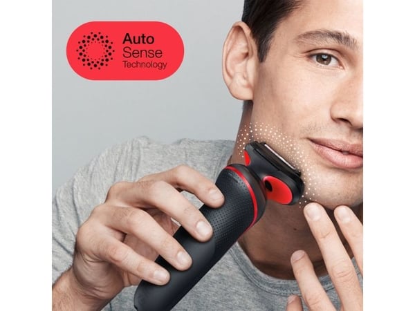 Braun Series 5 51-R1200S, Barberingsmaskin, Sort, Rød, AutoSense, Knapper, Batteri, Lithium-Ion (Li-Ion)