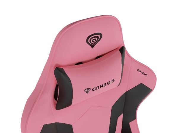Genesis Nitro 720 - Pelituoli - ergonominen - käsinojat - T-muotoinen - kallistus - kääntyvä - eko-nahka - musta, vaaleanpunainen
