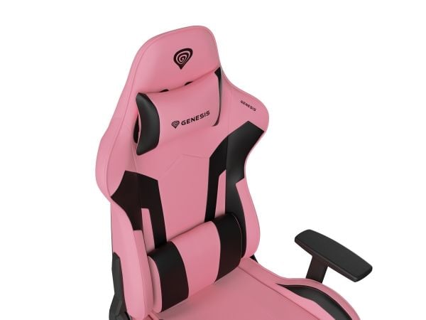 Genesis Nitro 720 - Pelituoli - ergonominen - käsinojat - T-muotoinen - kallistus - kääntyvä - eko-nahka - musta, vaaleanpunainen