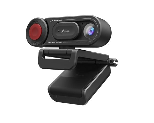 j5create JVU250-N HD-verkkokamera, jossa automaattinen ja manuaalinen tarkennuskytkin, 2 MP, 1920 x 1080 pikseliä, 30 fps, 360p, 480p, 720p, 1080p,...