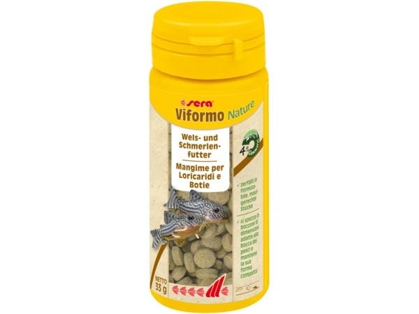 sera Viformo Nature, Akvariumfisk, Torr fiskmat, Tablett, Vitamin A, Vitamin B1, Vitamin B2, Vitamin C, Vitamin D3, Vitamin E, 37,3%, 10%