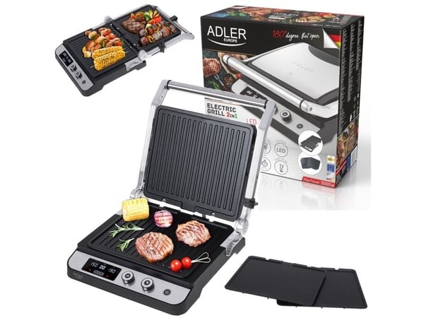 Adler AD 3059, Sort, Rustfritt stål, Rektangulær, Rotasjon, 1508 cm², 180°, LED