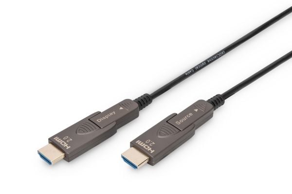 DIGITUS HDMI AOC hybridi valokaapeli 4K irrotettava 10m musta