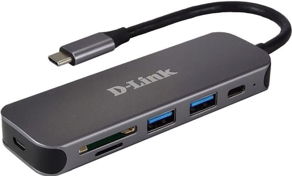 D-Link DUB-2325 - Hub - med kortleser - 2 x SuperSpeed USB 3.0 + 1 x USB-C - stasjonær