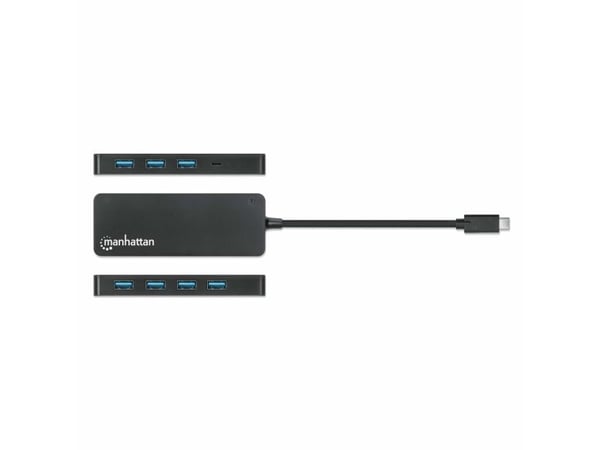 Manhattan 7-Port USB Hub C-Hann A-Hunn 5Gbit/s svart