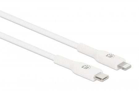 Manhattan 394512, Hvit, USB C, Lightning, 1 m, Hankjønn, Hankjønn