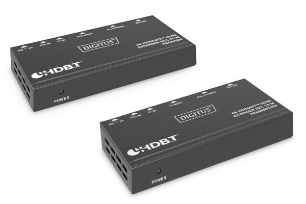 DIGITUS HDMI Extender Set HDBaseT 4K 70m PoC RS232 IR musta