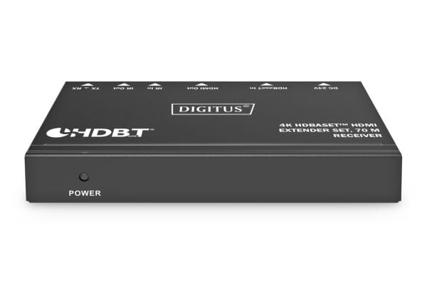 DIGITUS HDMI Extender Set HDBaseT 4K 70m PoC RS232 IR musta