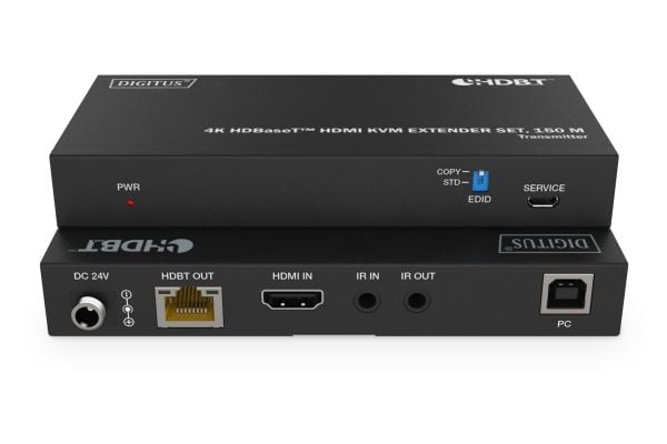DIGITUS 4K HDBaseT DS-55522 - Sender og mottaker - video/lyd/USB-utvider - HDBaseT - over CAT 6a/7/8 - opp til 150 m